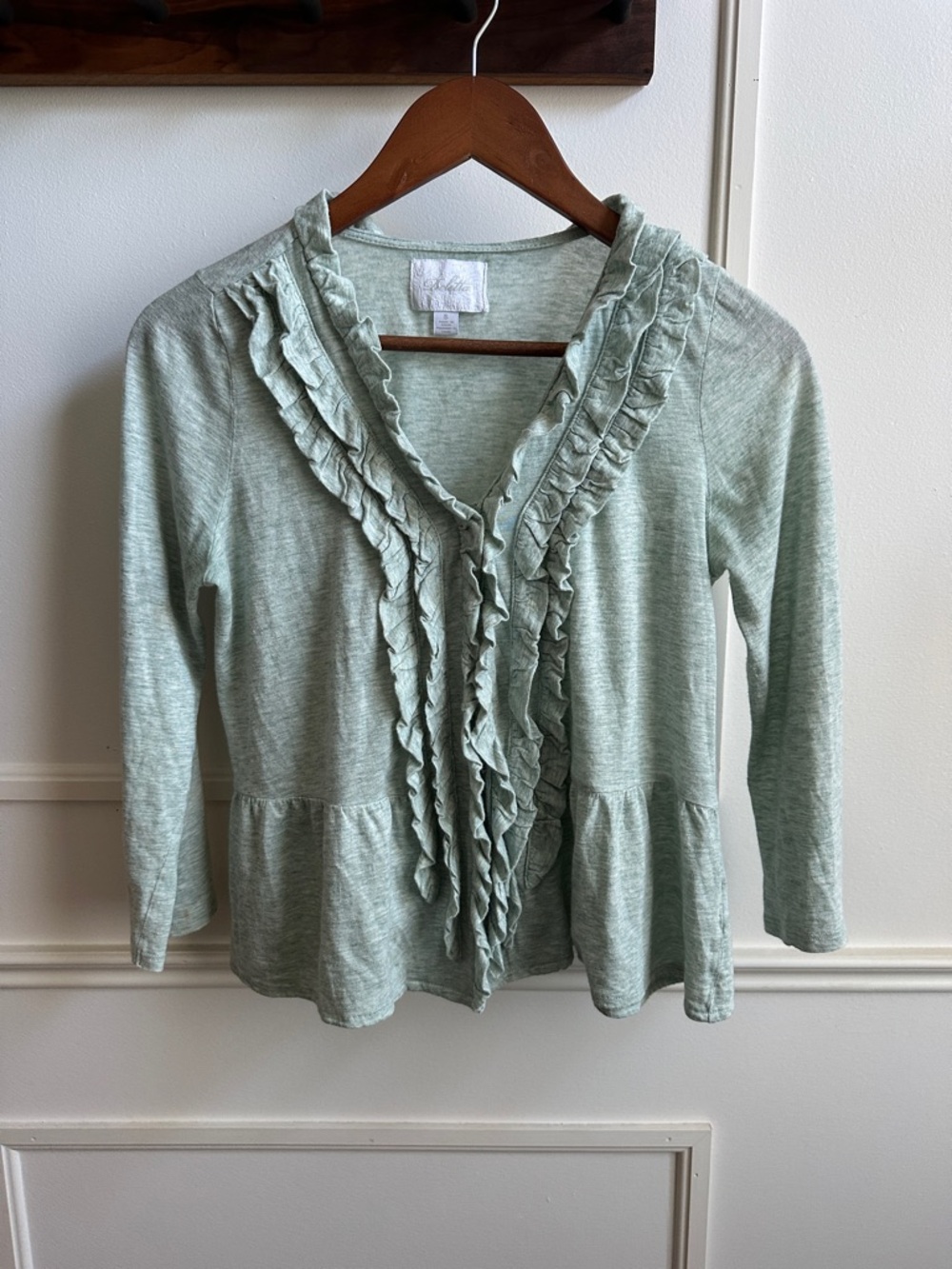 Anthropologie Deletta Ruffle Trim Cardigan